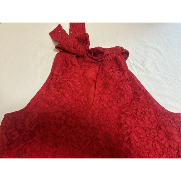 J.Crew Women’s Sz S Red Lace Halter Top Blouse Lined Boho Formal Romantic Fairy - Picture 4 of 10